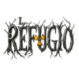A horror-themed book cover titled 'El Refugio', designed with a white background