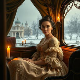 A lush, high-society scene in late 19th century Russia, capturing the essence of Anna Karenina