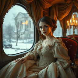 A lush, high-society scene in late 19th century Russia, capturing the essence of Anna Karenina