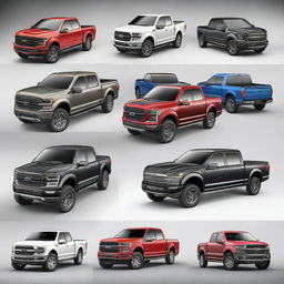 Impressive visuals of multiple Ford F-150 trucks positioned in various angles