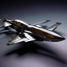 futuristic black fighter jet