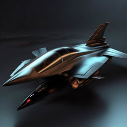 futuristic black fighter jet