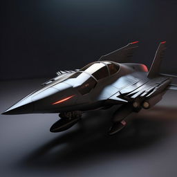 futuristic black fighter jet