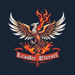 An emblem representing a religious order called 'Les Gardes du Brasier Éternel', symbolizing pure vengeance and rebirth