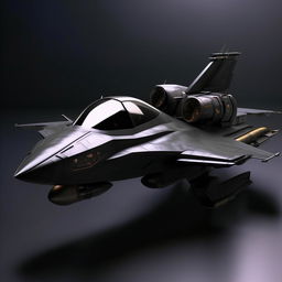 futuristic black fighter jet