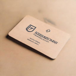 Generate a minimalistic, flat aesthetic student card made from thin wood.