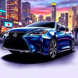 A detailed and realistic drawing of a Lexus CT200h, showcasing its sleek and modern design