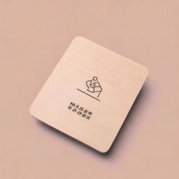 Generate a minimalistic, flat aesthetic student card made from thin wood.