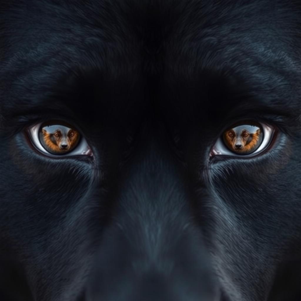 Close-up of a pair of striking black male eyes, showcasing a deep, intense gaze