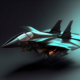 futuristic black fighter jet