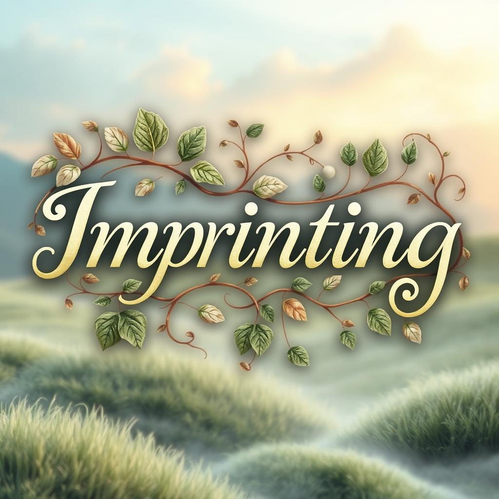 An artistic representation of the word 'imprinting' as a central theme