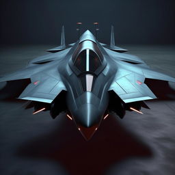 futuristic black fighter jet