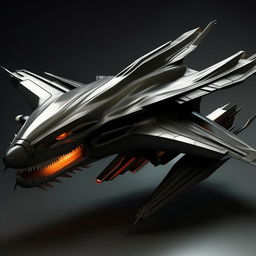 lean dragon-like futuristic black fighter jet