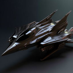 lean dragon-like futuristic black fighter jet