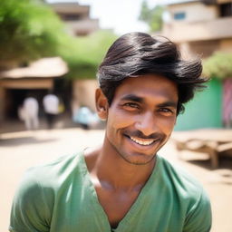 A young, lean, and fair-skinned Indian man.