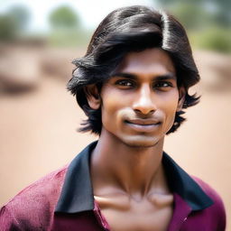 A young, lean, and fair-skinned Indian man.