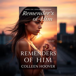 A visually striking book cover design for 'Reminders of Him' by Colleen Hoover