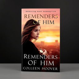 A visually striking book cover design for 'Reminders of Him' by Colleen Hoover