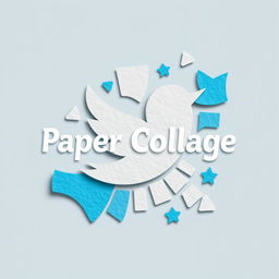 A creative logo design inspired by Twitter, featuring the name "Paper Collage"