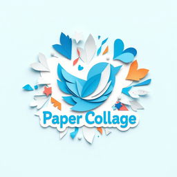 A visually striking logo design inspired by Twitter, featuring the name "Paper Collage"