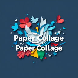 A visually striking logo design inspired by Twitter, featuring the name "Paper Collage"