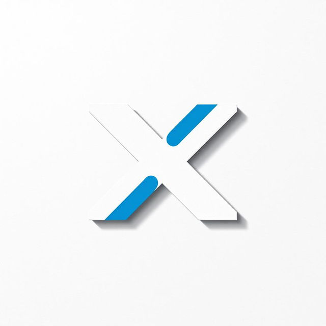 A modern logo design featuring the letter 'X', inspired by Twitter's branding, set against a textured paper background