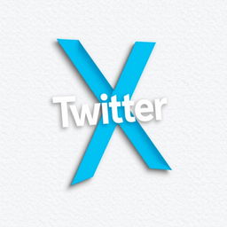 A modern logo design featuring the letter 'X', inspired by Twitter's branding, set against a textured paper background