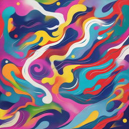 An abstract representation of chaos featuring swirls, lightning bolts, and random shapes all colliding in a tumultuous sea of vibrant colors