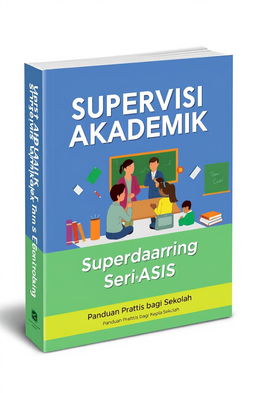 A visually engaging book cover design for 'Supervisi Akademik Berbasis Coaching: Panduan Praktis bagi Kepala Sekolah'