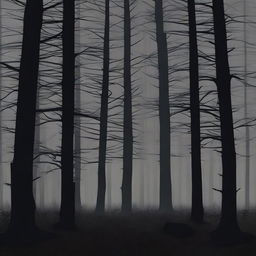 A dark, atmospheric scene inspired by Lars van Trier's cinema style