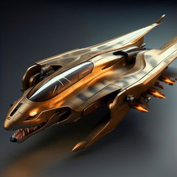 long leopard-like futuristic jet fighter