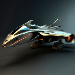 long leopard-like futuristic jet fighter