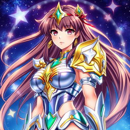 A beautiful Japanese character inspired by Saint Seiya, featuring striking anime-style aesthetics