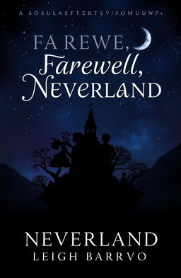 A book cover design for 'Farewell, Neverland' by Soulsisters_UwU, featuring a dark and mysterious theme similar to the cover of 'Six of Crows' by Leigh Bardugo