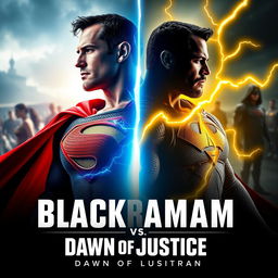 An epic and dynamic poster concept for 'Black Adam vs