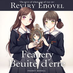 A beautiful cover for a novel featuring two high school girls dressed in identical uniforms