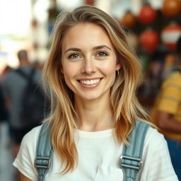 A 35-year-old woman with European features, incorporating a mix of Scandinavian, Slavic, and Mediterranean traits