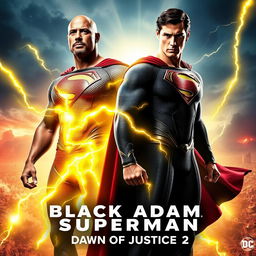 A striking promotional image for 'Black Adam vs