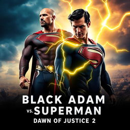 A striking promotional image for 'Black Adam vs