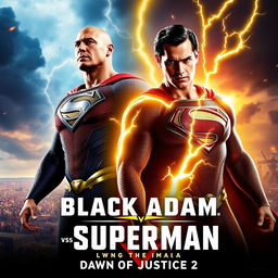 A striking promotional image for 'Black Adam vs