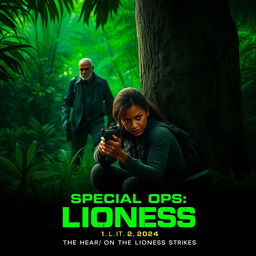 An intense and suspenseful poster concept for 'Special Ops: Lioness – Season 2 (2024)'