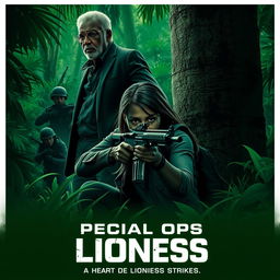 An intense and suspenseful poster concept for 'Special Ops: Lioness – Season 2 (2024)'