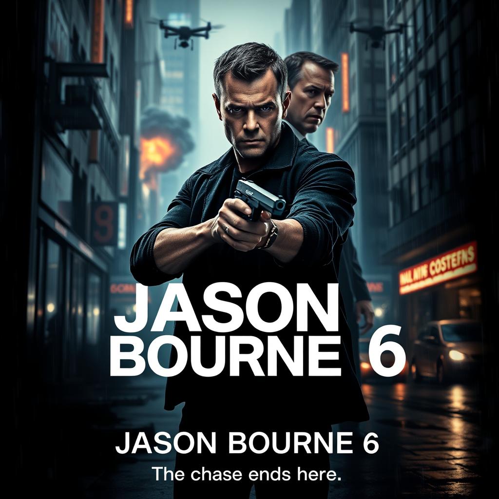 An intense poster concept for 'Jason Bourne 6 (2024)'