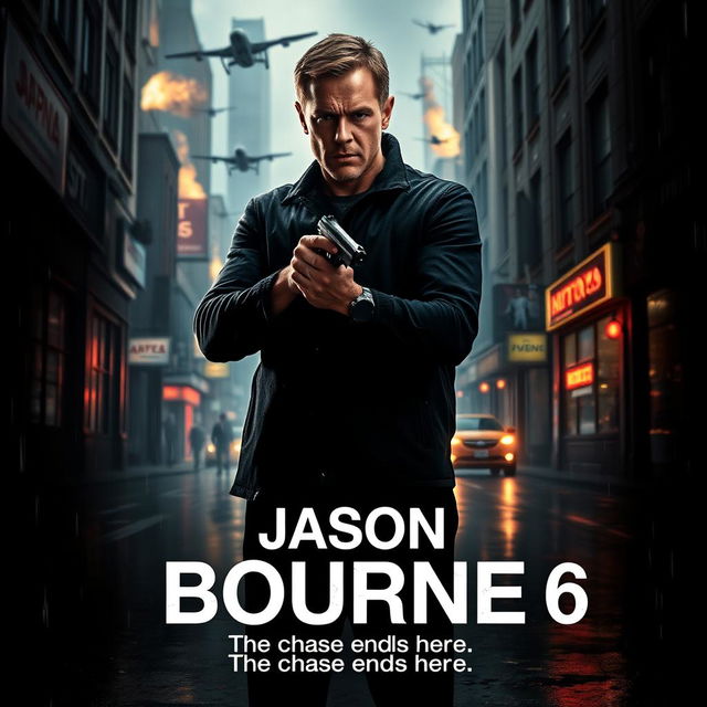 An intense poster concept for 'Jason Bourne 6 (2024)'