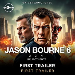 An exhilarating promotional image for 'JASON BOURNE 6 (2024) - FIRST TRAILER'