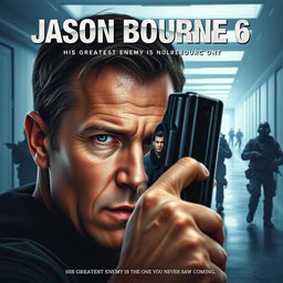 A striking poster concept for 'JASON BOURNE 6 (2024)'