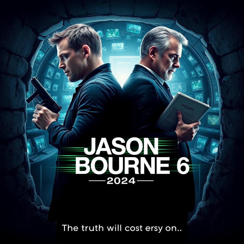 A captivating poster concept for 'JASON BOURNE 6 (2024)'