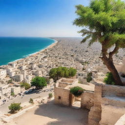 A striking view of Gaza City, Palestine