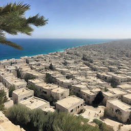 A striking view of Gaza City, Palestine