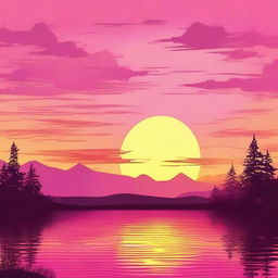 In a beautiful twist of nature, visualize the sun rising majestically from the west, illuminating the sky in stunning hues of pink, orange, and yellow